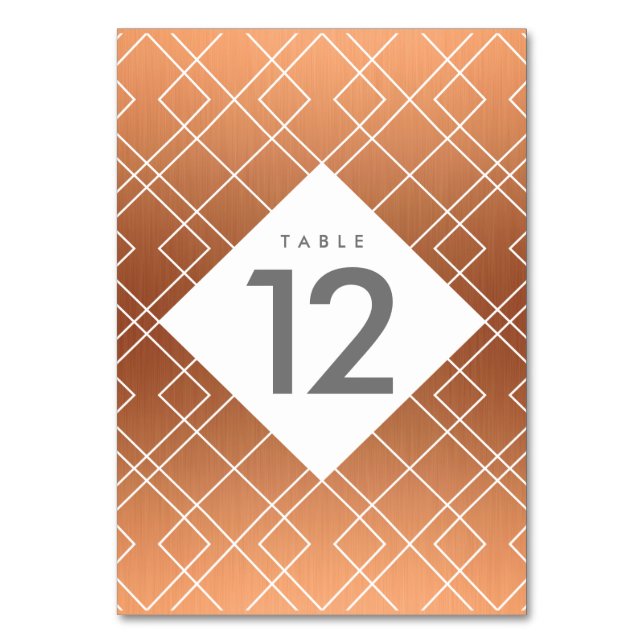 Cartes Numéro De Table De Cuivre Moderne (Par défaut)