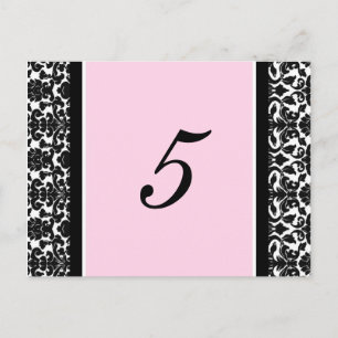 Cartes Numéro De Table mariage Rose Damask