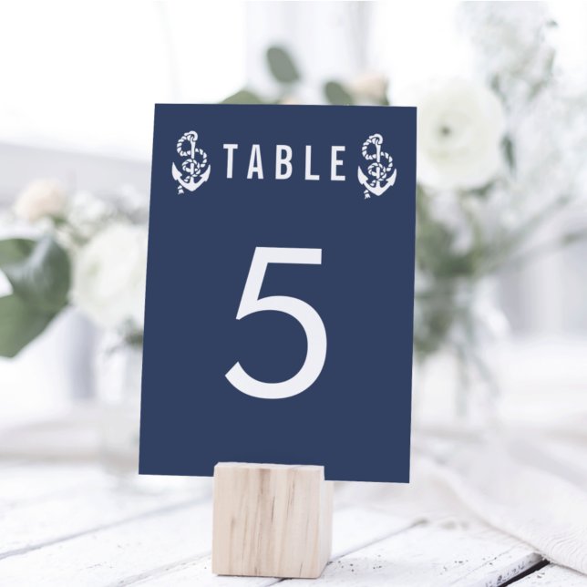 Cartes Numéro de tableau | Corde et Ancre nautique (Créateur téléchargé)