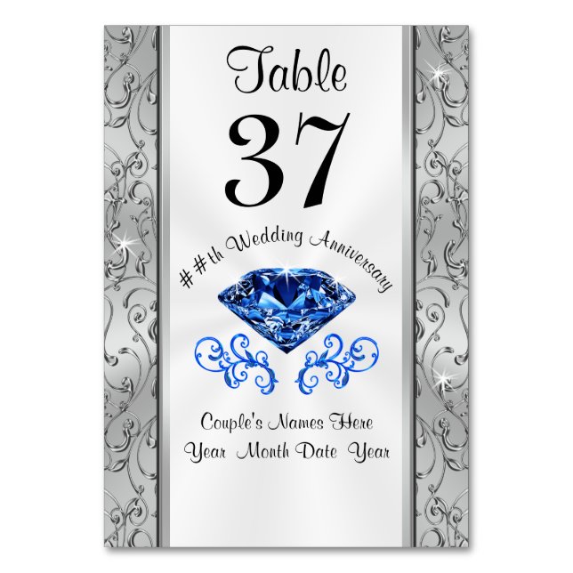 Cartes Numéro de tableau de l'anniversaire du saph (Par défaut)