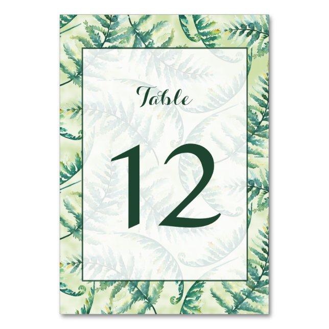 Cartes Numéro de tableau de l'aquarelle verte (Par défaut)