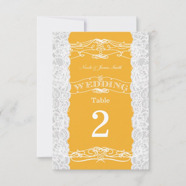 Cartes Numéro de tableau du Mariage de dentelle ja (Devant)