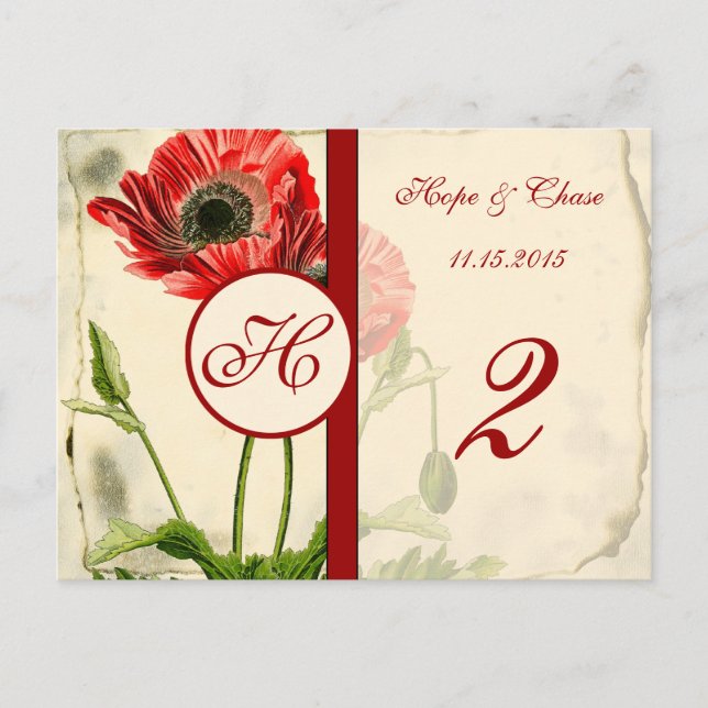 Cartes Numéro de tableau du Populaire Rouge Pertur (Devant)