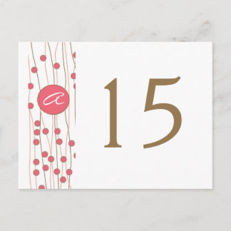 Cartes Numéro de tableau Mariage Monogramme