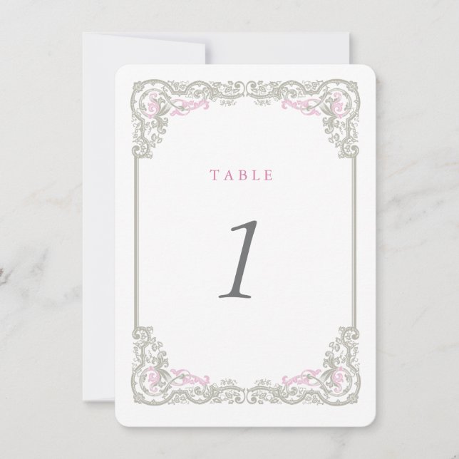 Cartes numérotées de table Vintage Glam (Devant)