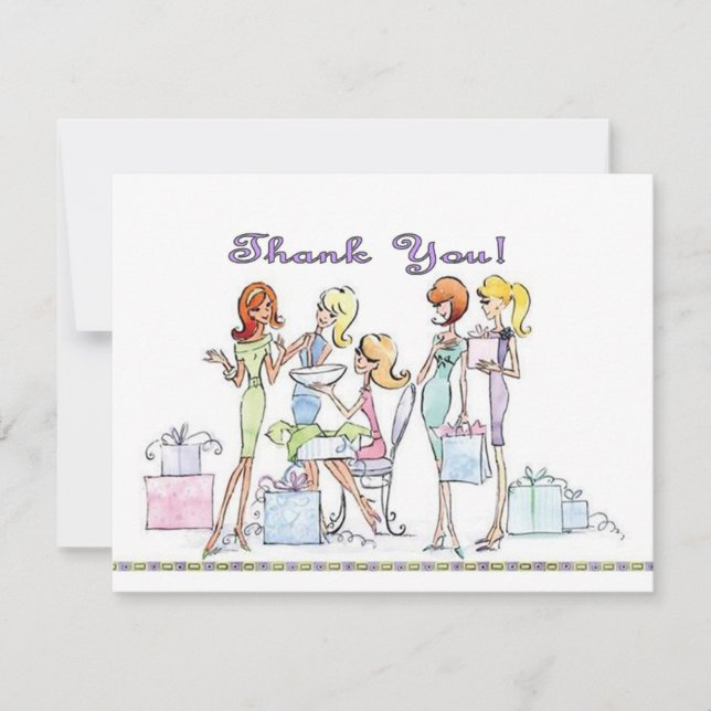 Cartes nuptiales de Merci de partie de douche (Devant)