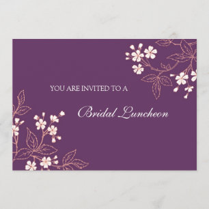 Cartes nuptiales florales d'invitation de déjeuner