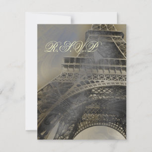 Cartes parisiennes de rsvp de mariage