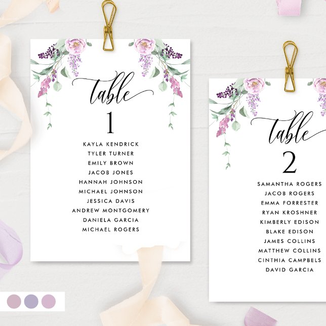 Cartes Pastel Floral Seating Plan avec nom d'hôte (Créateur téléchargé)