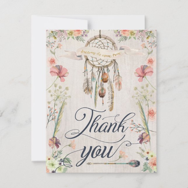Cartes peintes florales de Merci de Boho de (Devant)