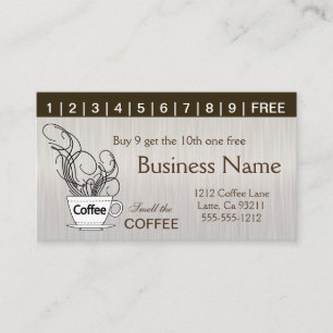 Cartes perforées de boissons de café