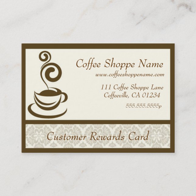Cartes perforées de magasin de café (Devant)