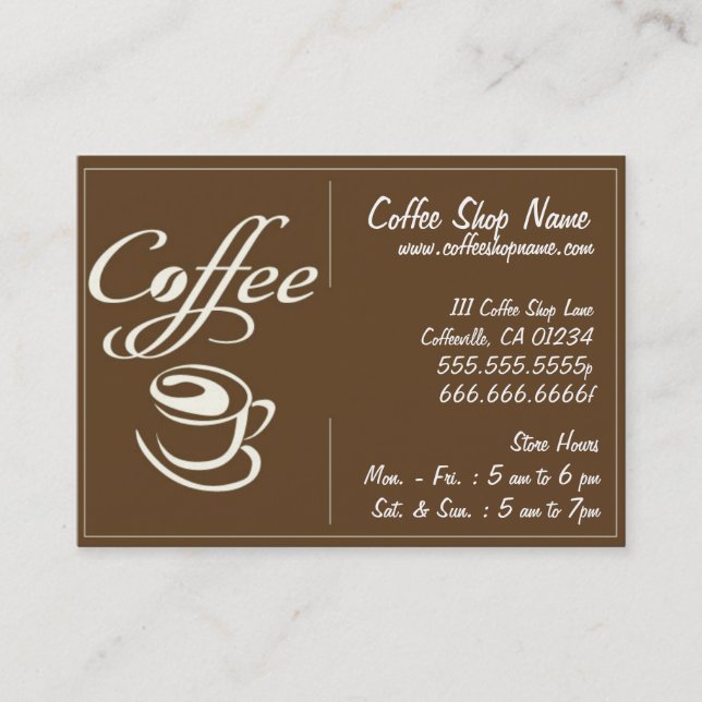 Cartes perforées de magasin de café (Devant)