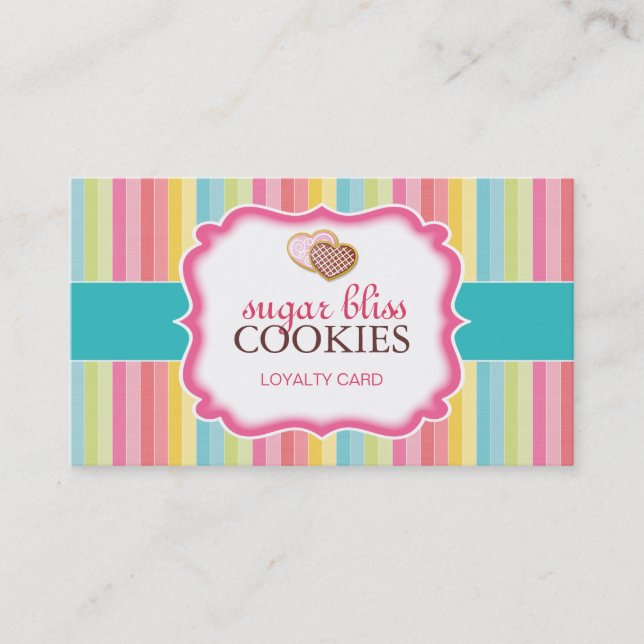 Cartes personnalisables de fidélité de biscuit de (Devant)