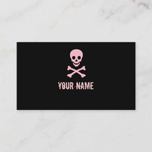 Cartes personnalisables d'os croisés punks roses (Devant)