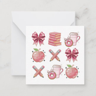 Cartes personnalisées école professeur rose chic m