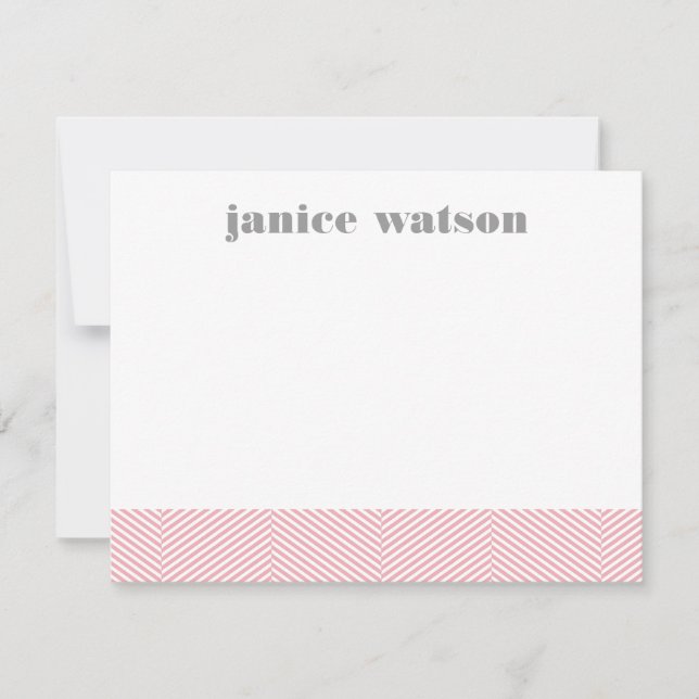 Cartes personnalisées Herringbone - rose (Devant)