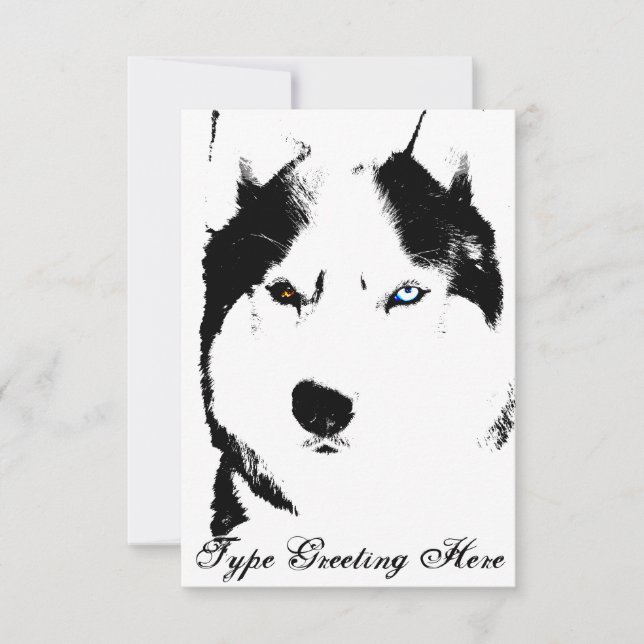 Cartes personnalisées Husky Invitations pour Chien (Devant)