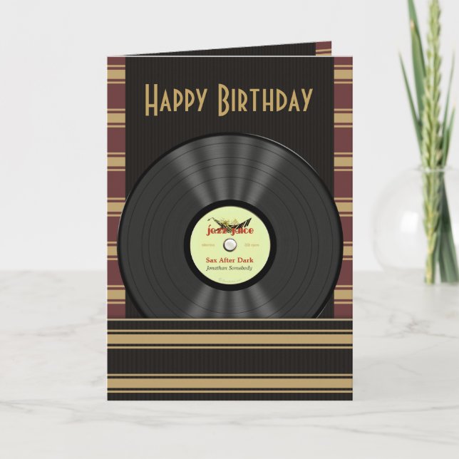 Cartes personnalisées Jazz Vinyl Record (Devant)