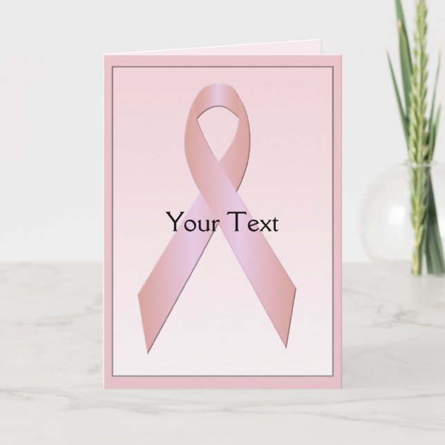 Cartes personnalisées pour le ruban rose du cancer (Devant)