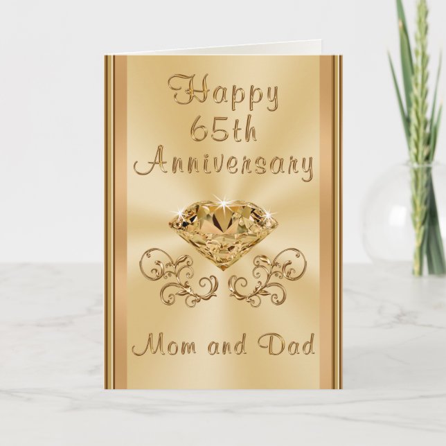 Cartes personnalisées pour les 65 ans de mariage (Devant)