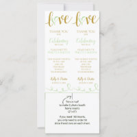 Cartes Photo Booth | Love Script -Pale Green & Gol