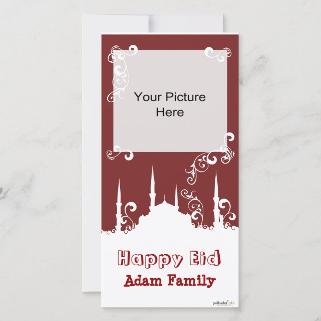 Cartes photo en spirale Eid White Burgundy (Devant)