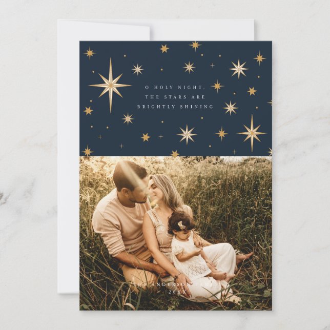 Cartes Photo Étoiles Célestes Nuit Sainte (Devant)