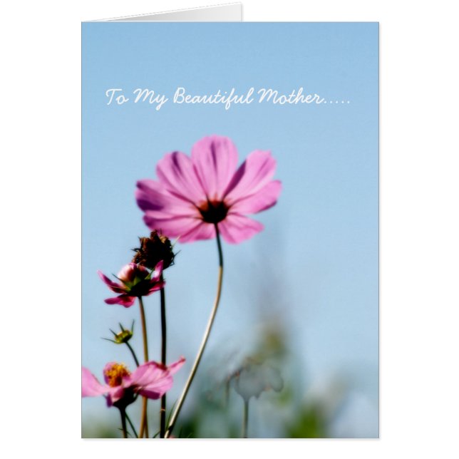 Cartes Photographiques Fleurs Pour Mère (Devant)