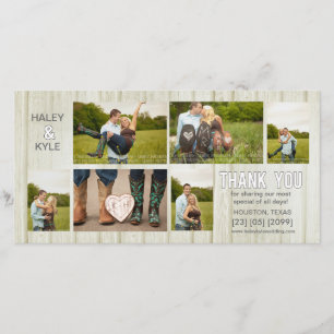Cartes photos blancs de Merci de mariage