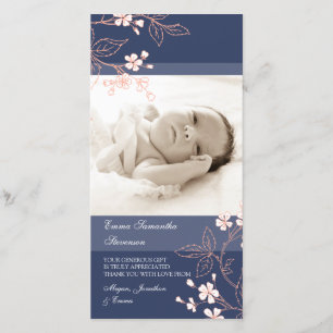 Cartes photos bleus de corail de baby shower de