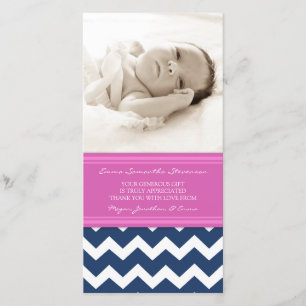 Cartes photos bleus roses de baby shower de Merci