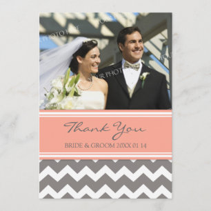Cartes photos Chevron gris de corail de Merci de