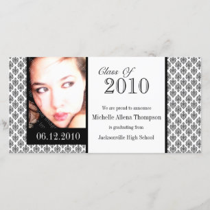 Cartes photos de Faire-part de diplômes Damask Bla