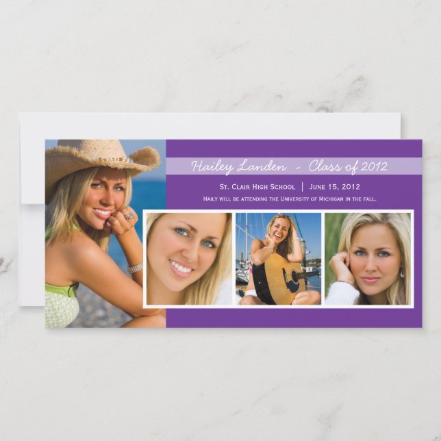 Cartes photos de Faire-part | Violet (Devant)