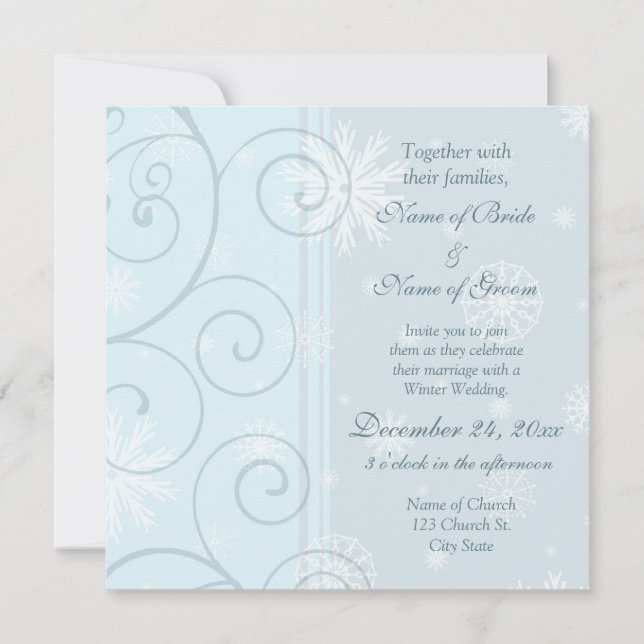 Cartes photos de l'invitation de mariage d'hiver (Devant)