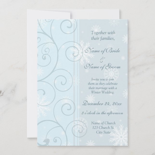 Cartes photos de l'invitation de mariage d'hiver (Devant)