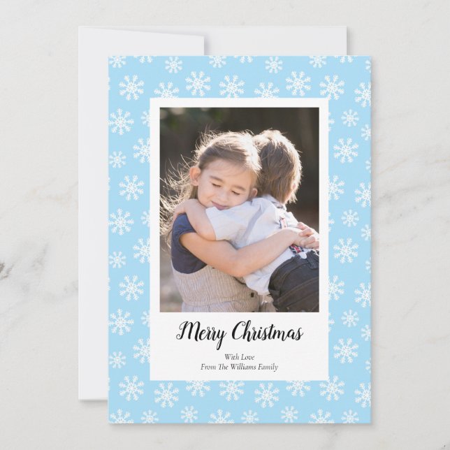 Cartes photos de Noël Blue White (Devant)