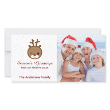 Cartes photos de Noël de Kawaii Reindeer