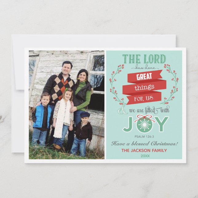 Cartes photos de Noël de la Bible (Psaume 126:3) (Devant)