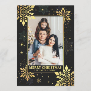 Cartes photos de Noël Faux Gold Foil Flèche de nei