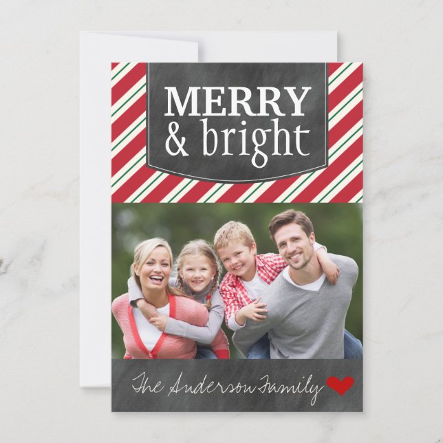 Cartes photos de Noël Joyeuses et brillantes (Devant)