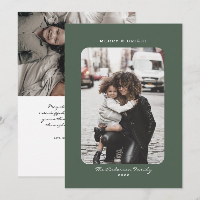 Cartes photos de vacances de Noël simples et propr (Devant / Derrière)