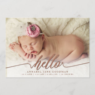Cartes photos en bronze de faire-part de naissance