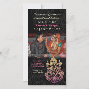 Cartes photos indiens de Merci de mariage de