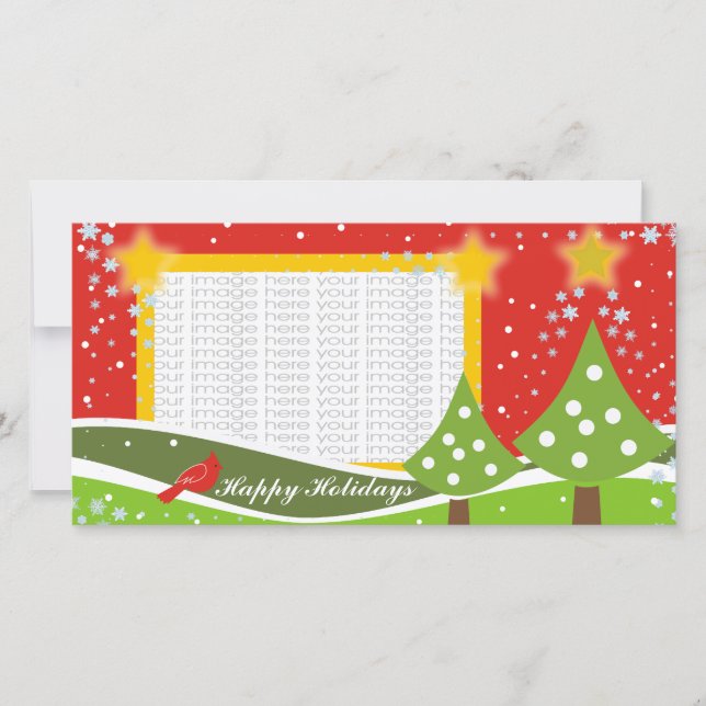 Cartes photos mignons d'arbres de Noël (Devant)