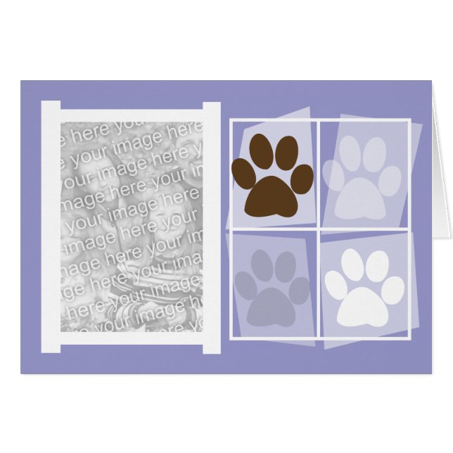 Cartes photos modernes de chien d'empreinte de (Devant Horizontal)