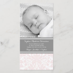 Cartes photos roses de baby shower de Merci de