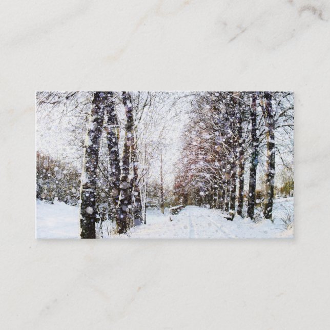 Cartes photos ruraux de paysage de neige d'arbres (Devant)