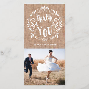 Cartes photos rustiques de Merci de mariage
